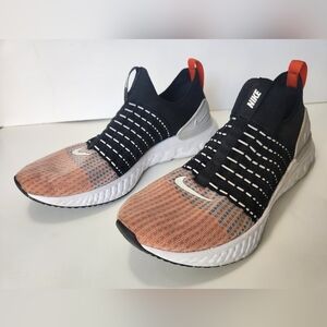 Nike React Phantom Run Flyknit 2 Black Team Orange Sneakers Size 11